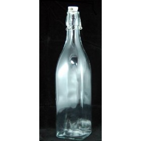 Бутылка из белого стекла c герметичной пробкой 1 л 