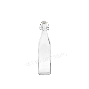 Бутылка из белого стекла c герметичной пробкой 1 л 