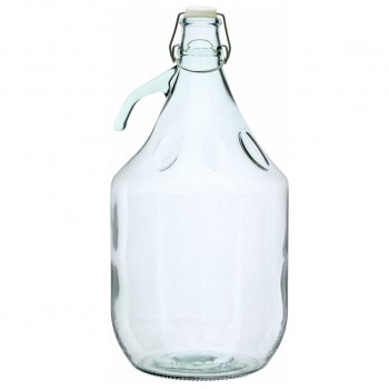 Бутылка из белого стекла c герметичной пробкой 5 л